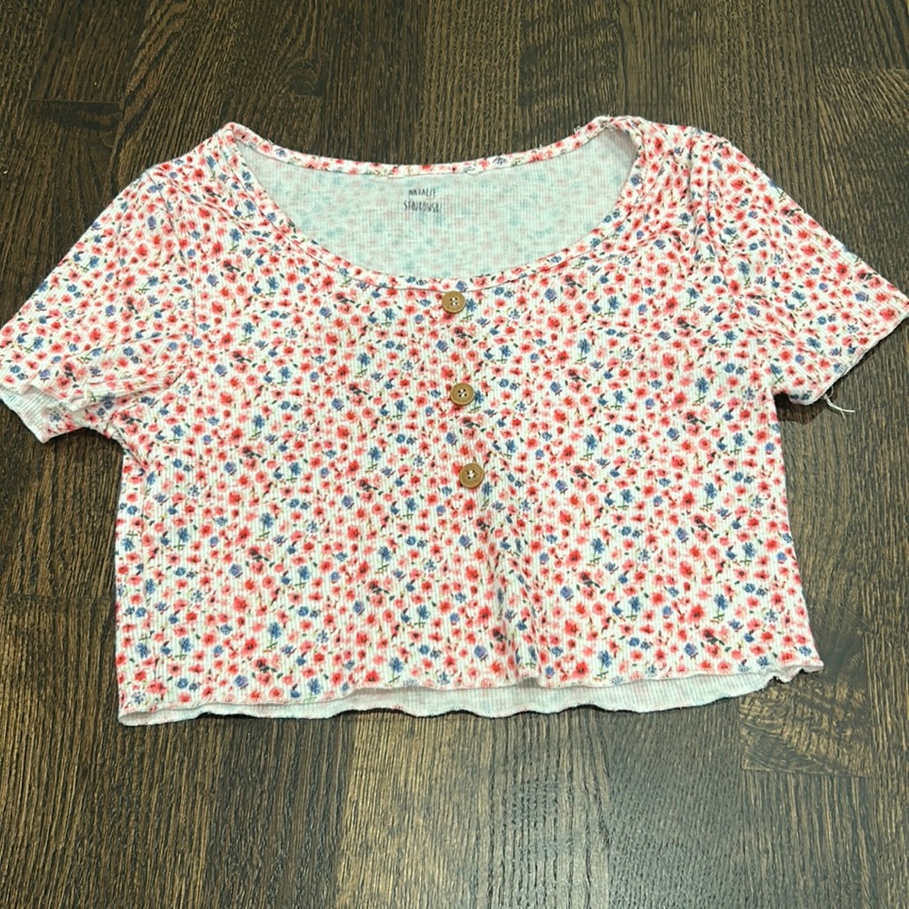 girls floral crop top